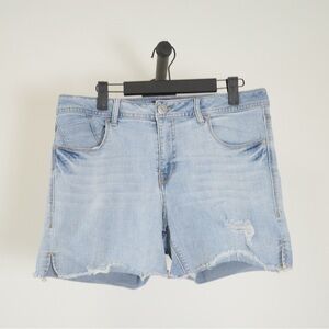1822 Ripped Light Blue Denim Shorts Size US 14